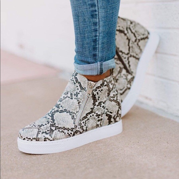 Snake animal prints fashion wedge sneakers - Picture 4 of 5